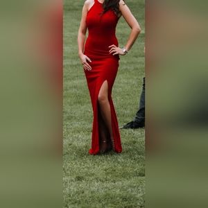 Le Chateau red long dress